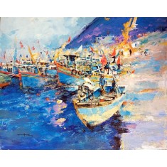 Shan Amrohvi, 30 x 36 inch, Acrylic on Canvas, Cityscape Painting, AC-SA-179